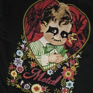 Graphic Crew Neck Sweatshirt Heavy Metal Kewpie Doll Floral Goth Emo Grunge Y2k